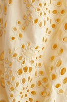 Dress with Eyelet-Embroidered Sleeves