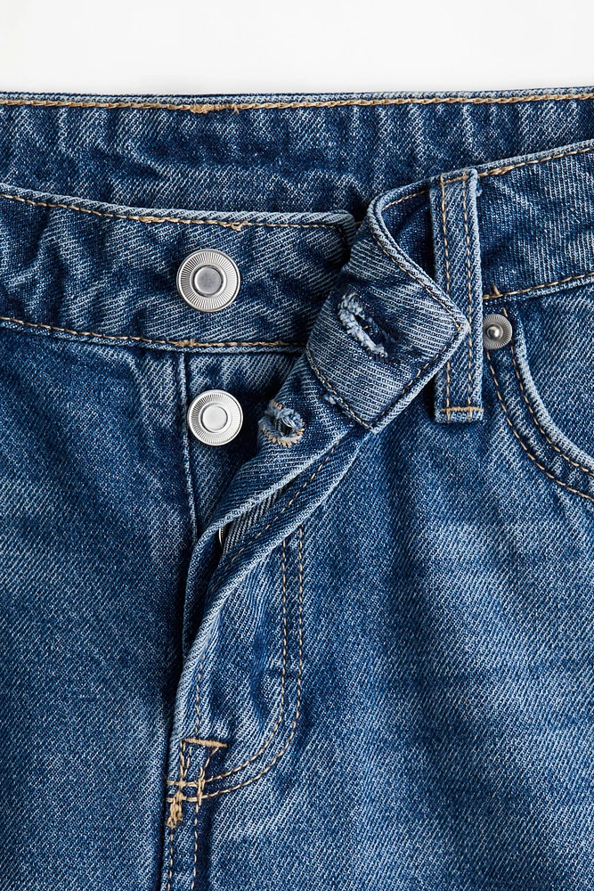Low Knee-Length Denim Shorts