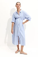 MAMA Linen-Blend Shirt Dress