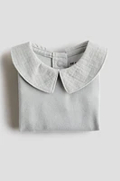 Cotton Bodysuit with Muslin Collar