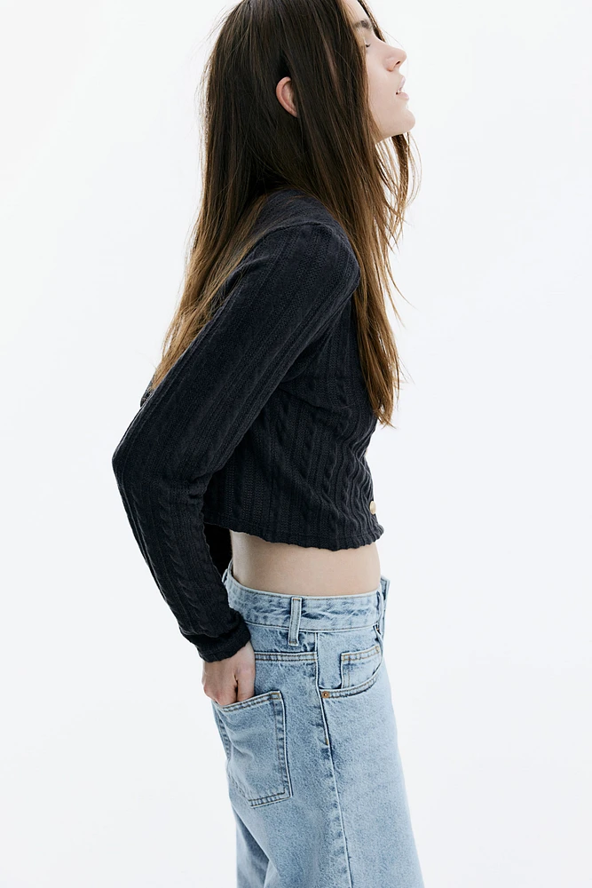 Cable-Knit-Look Cardigan