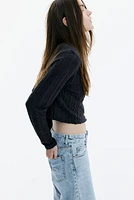Cable-Knit-Look Cardigan