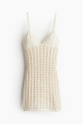Crochet-look Knit Dress