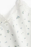 Lace-Trimmed Cotton Bodysuit