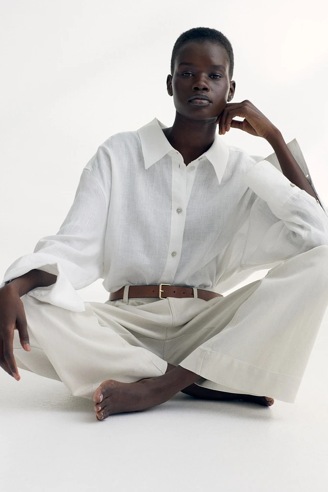 Belted Twill Pants