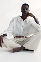 Belted Twill Pants