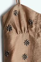 Sheer Embellished Slip Dress