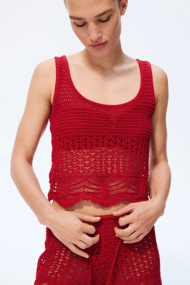 Crochet-Look Beach Tank Top