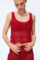 Crochet-Look Beach Tank Top