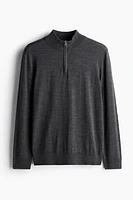 Slim Fit Half-Zip Merino Wool Sweater
