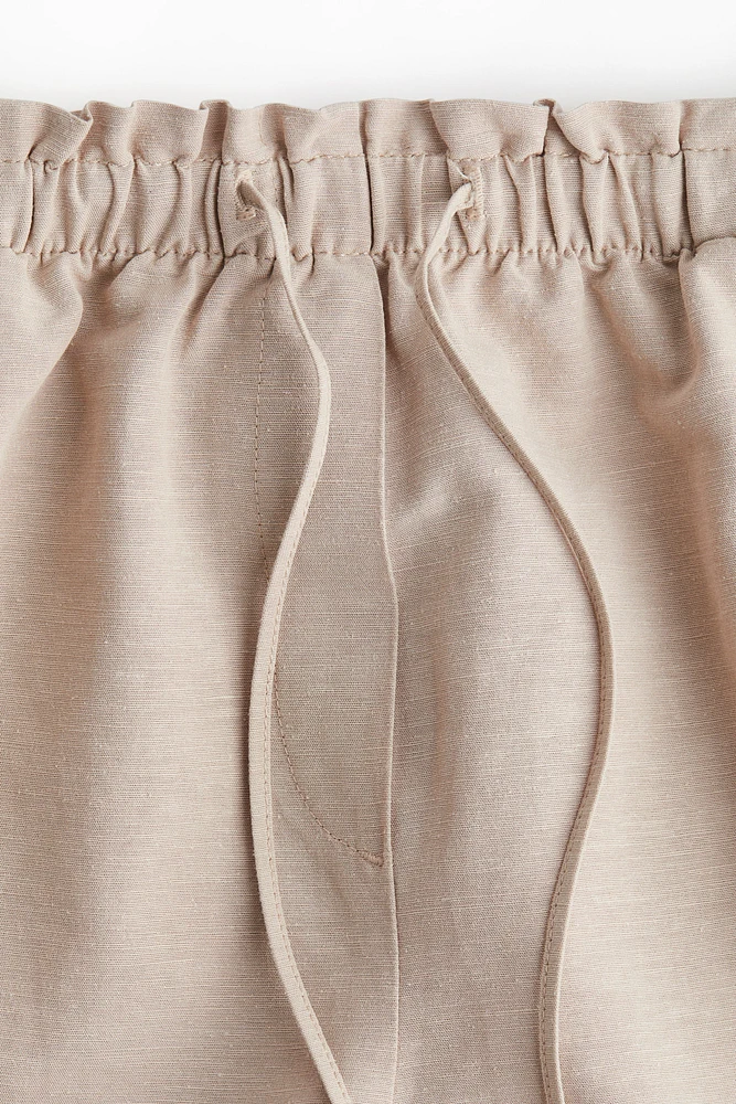 Linen-Blend Drawstring Shorts