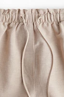 Linen-Blend Drawstring Shorts