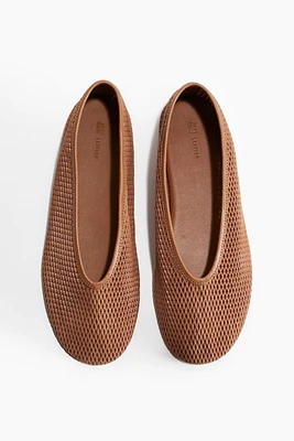 Leather Mesh Flats