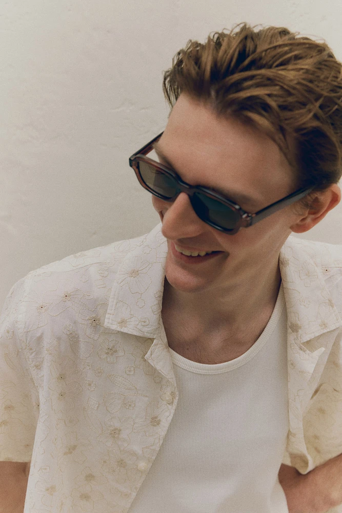 Regular-Fit Embroidered Resort Shirt