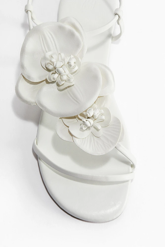 Appliquéd Strappy Sandals