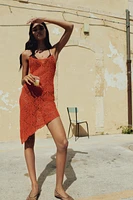 Crochet-Look Sleeveless Dress