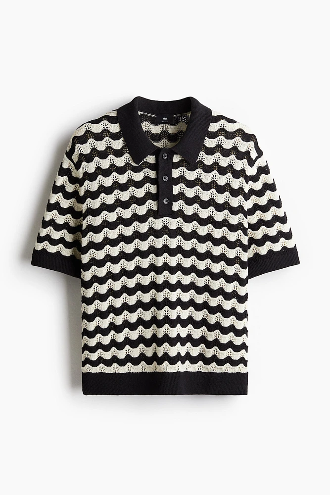 Regular-Fit Pointelle-Knit Polo Shirt