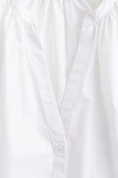 Balloon-sleeved poplin blouse