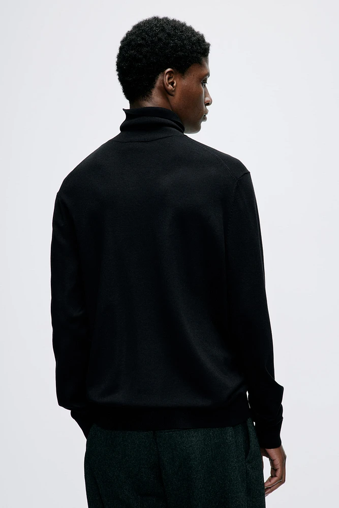 Slim Fit Fine-Knit Turtleneck Sweater