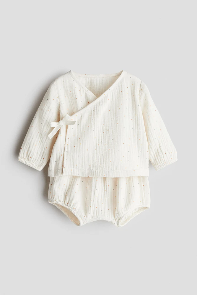 2-piece wrapover muslin set