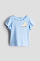 Flutter-Sleeved Cotton Top