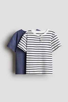 Lot de 2 T-shirts à col tunisien