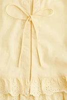 Ruffle-Trimmed Cotton Blouse
