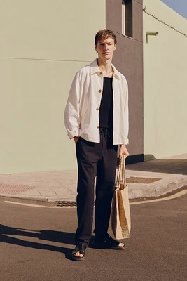 Regular-Fit Linen-Blend Jacket