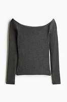 Bead-Detail Off-the-Shoulder Top