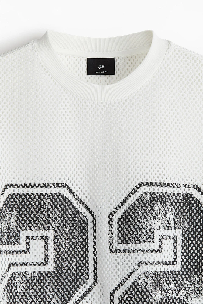 T-shirt ample en filet imprimé