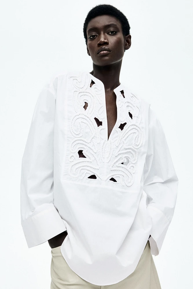 Blouse with Eyelet Embroidery
