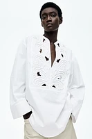 Blouse with Eyelet Embroidery