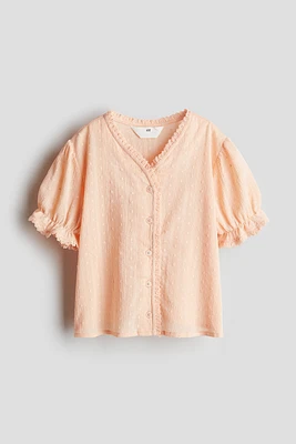 Lace-Trimmed Cotton Blouse