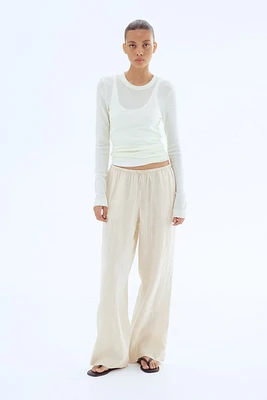 Pantalon en lin avec cordon de serrage