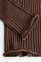 Sheer Rib-Knit Top