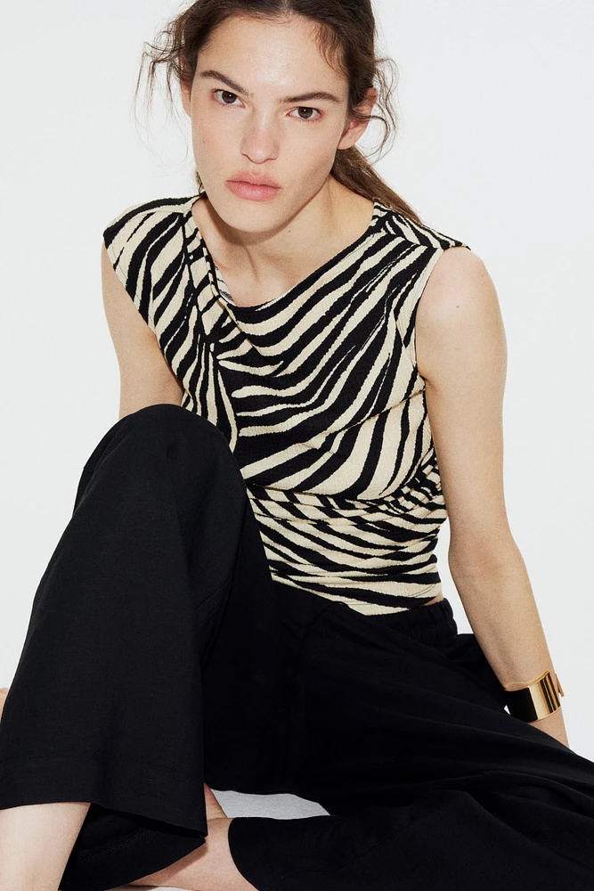 Textured jersey top