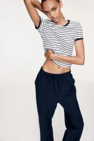 Linen-Blend Drawstring Pants