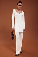 Knit Dress with Flared Skirt