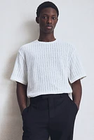 Regular Fit Crochet-Look T-Shirt