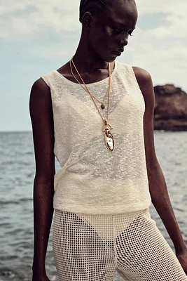 Textured-Knit Tank Top