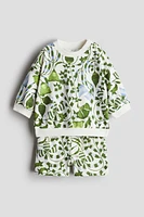 2-Piece Printed Sweatshirt and Shorts Set