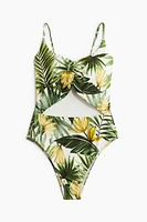 Padded-Cup High-Leg Swimsuit