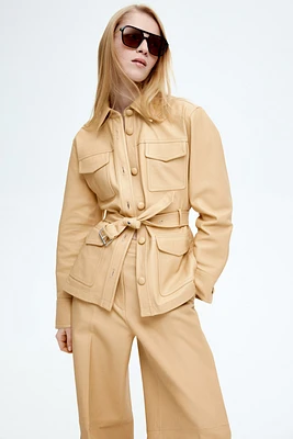 Belted Leather Jacket