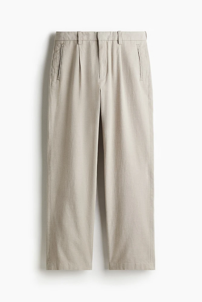 Relaxed-Fit Linen-Blend Pants