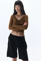 Knee-Length Linen-Blend Shorts