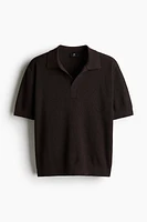 Regular-Fit Cable-Knit Polo Shirt