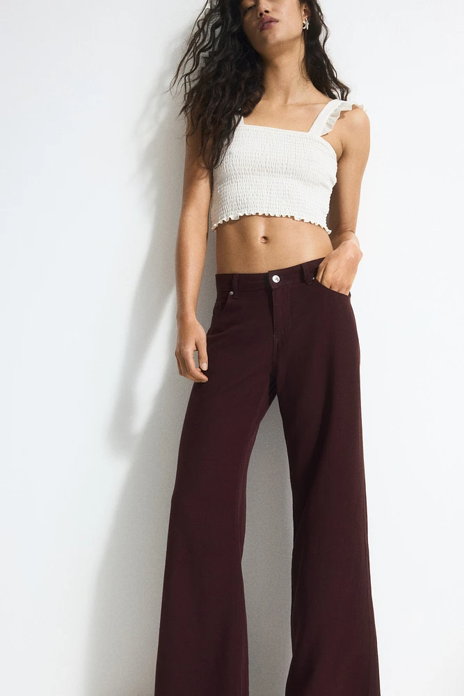 Wide-Leg Linen-Blend Pants
