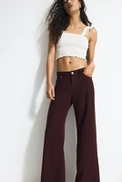 Wide-Leg Linen-Blend Pants