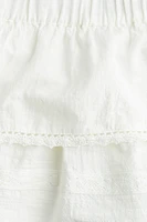 Lace-Trimmed Cotton Skirt