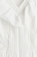 Ruffle-Trimmed Cotton Dress